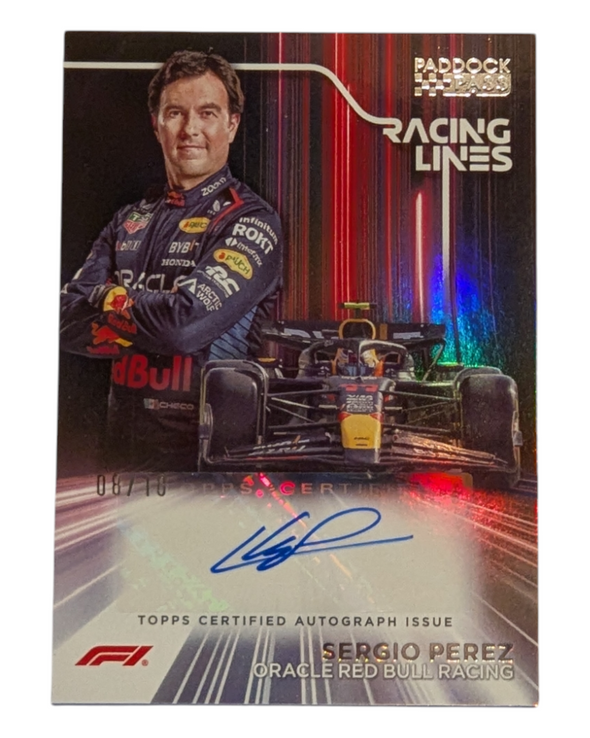 2024 Topps Formula 1 Paddock Pass-Sergio Perez Auto # RL-PER-Black #'d 8/10