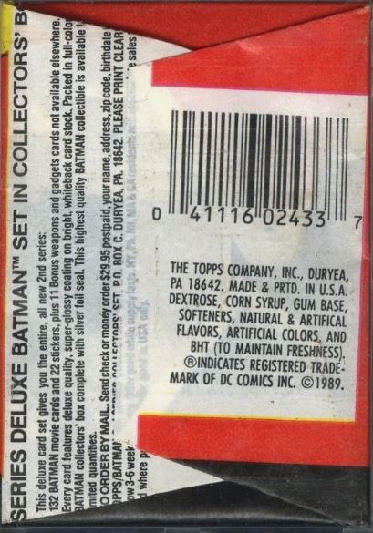 1989 Topps Batman 2nd Series Wax Box (BBCE Authenticated)