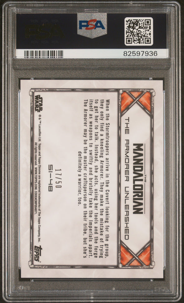 2022 Topps Chrome Star Wars Armorer Unleashed #S1-48 #'d 17/50 PSA 10