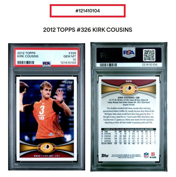 2012 Topps Kirk Cousins #326 PSA 10