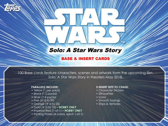 2018 Topps Star Wars Solo: A Star Wars Story Hobby Box