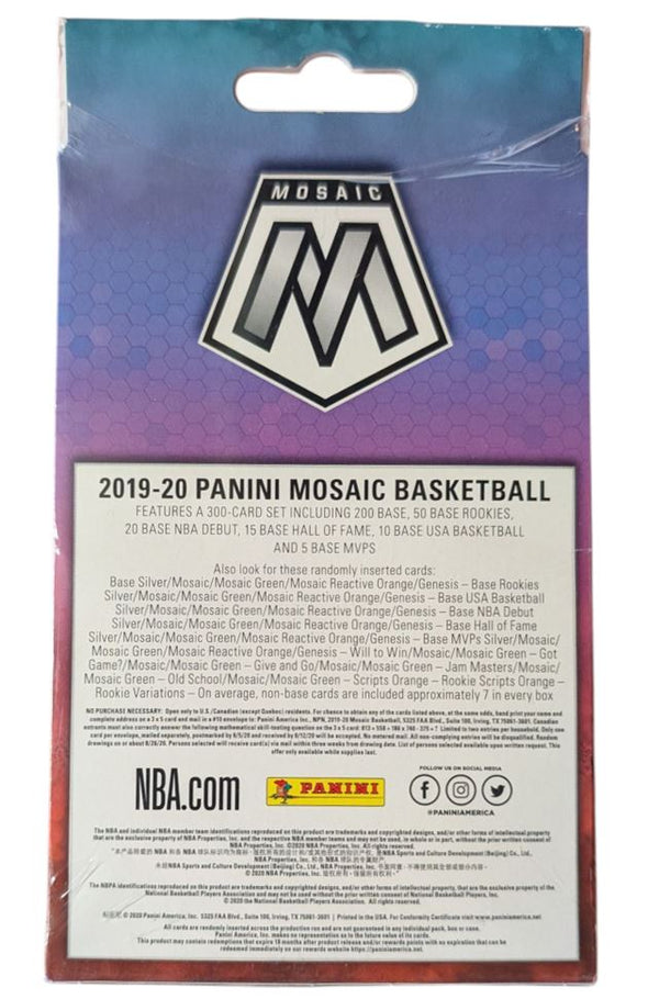 2019-20 Panini Mosaic Basketball Hanger Box (Reactive Orange Prizm's)