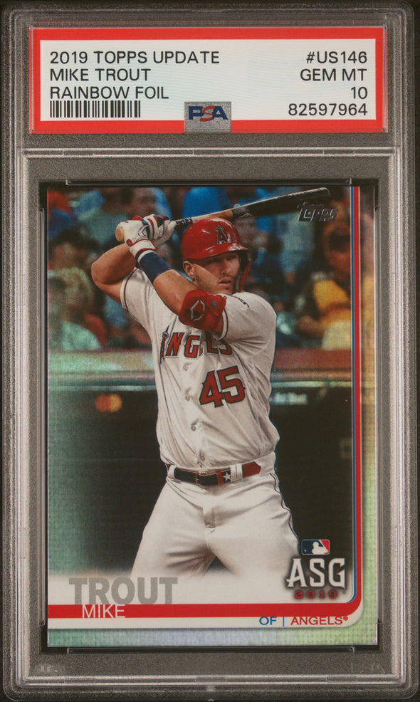 2019 Topps Update-Mike Trout-Rainbow Foil #US146 PSA 10
