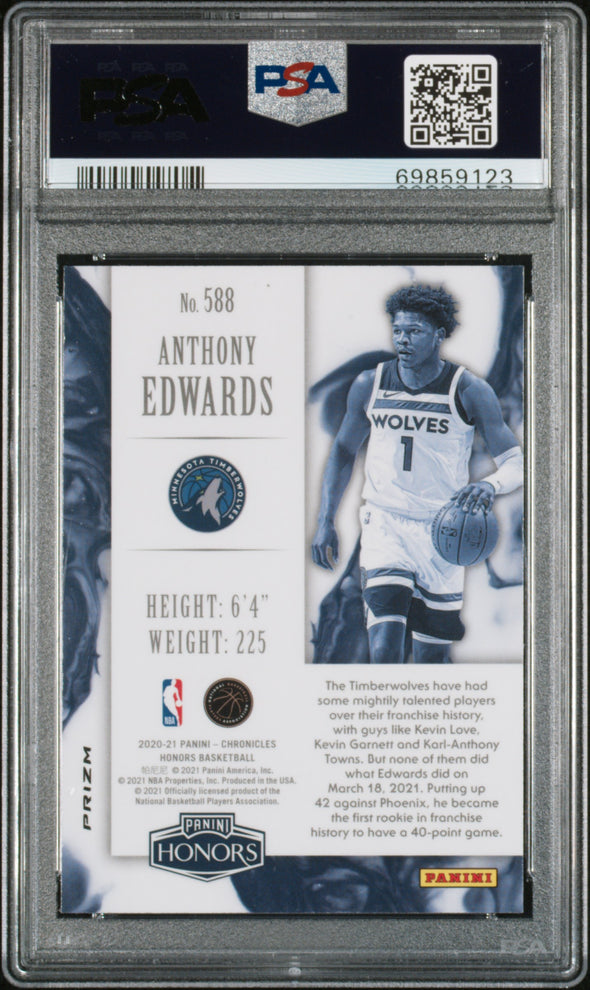 2020-21 Panini Chronicles-Anthony Edwards Honors Green #588 PSA 10