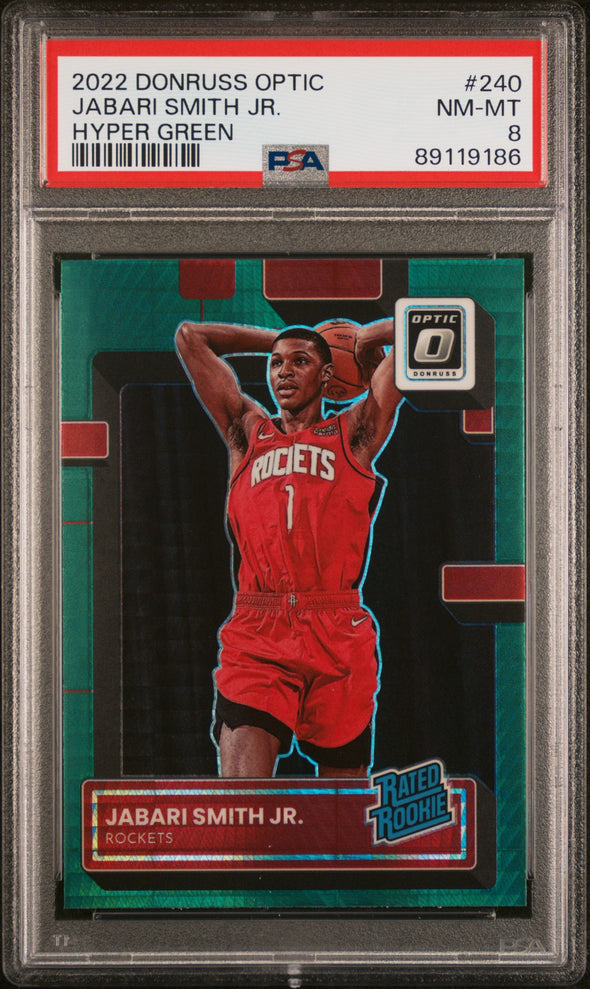 2022-23 Panini Donruss Optic-Jabari Smith Jr. #240 Hyper Green PSA 8