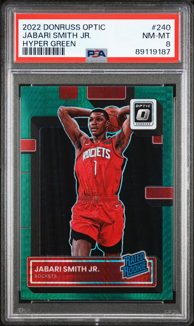 2022-23 Panini Donruss Optic-Jabari Smith Jr. #240 Hyper Green PSA 8