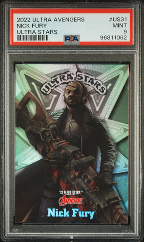 2022 Fleer Ultra Avengers Nick Fury Ultra Stars #US31 PSA 9