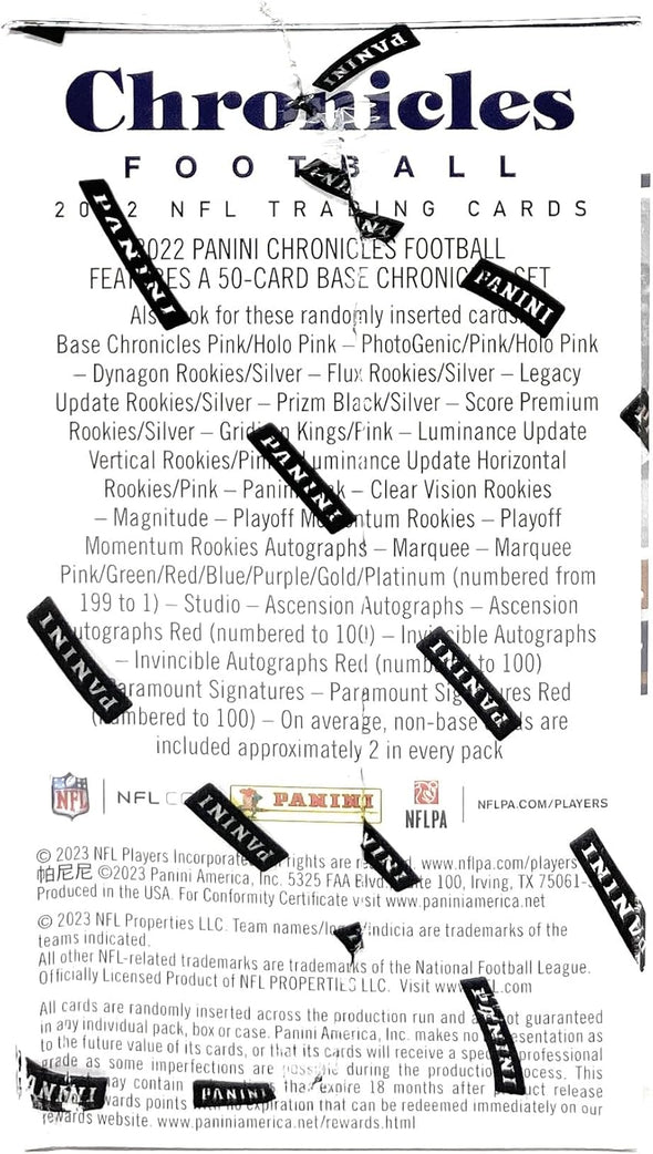 2022 Panini Chronicles Football Hobby Blaster Box
