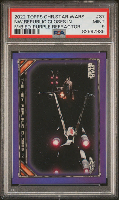 2022 Topps Chrome Star Wars NW Republic Closes In #S1-37 #'d 59/75 PSA 9