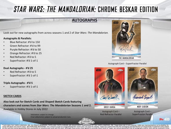 2022 Topps Chrome Star Wars The Mandalorian Beskar Edition Hobby Box