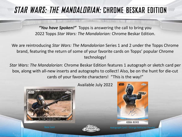 2022 Topps Chrome Star Wars The Mandalorian Beskar Edition Hobby Box
