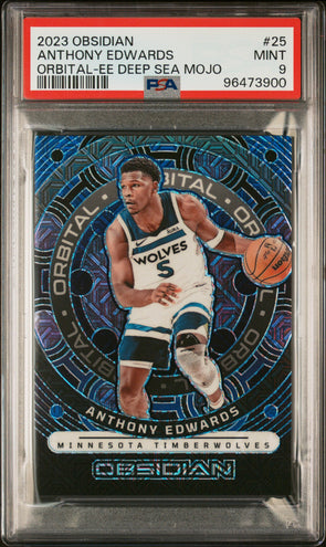 2023-24 Obsidian Basketball Anthony Edwards Orbital #'d 5 Rookie PSA 9