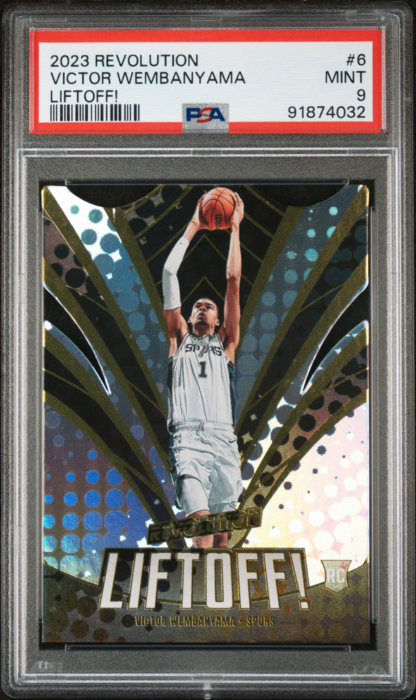 2023-24 Panini Revolution-Victor Wembanyama Liftoff! #6 Rookie PSA 9