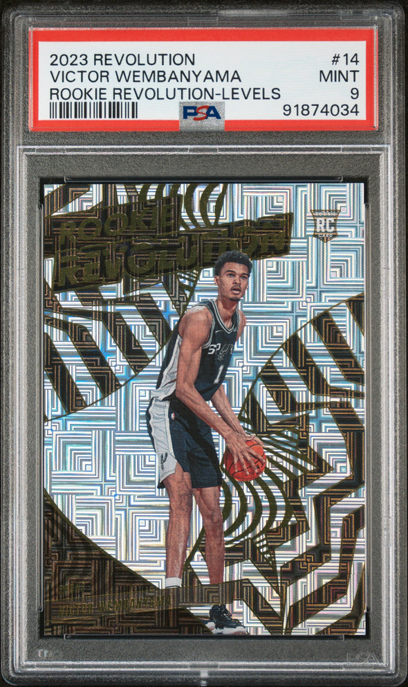 2023-24 Panini Revolution-Victor Wembanyama Rookie Revolution Levels #14 Rookie PSA 9