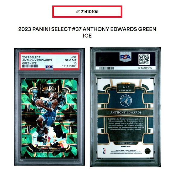 2023-24 Select Anthony Edwards #37 Concourse Green Ice PSA 10