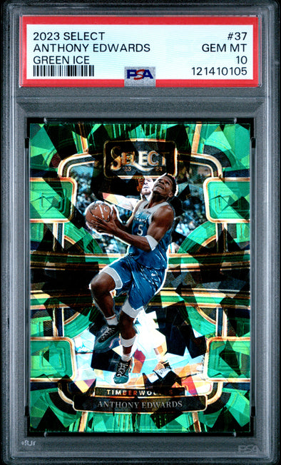 2023-24 Select Anthony Edwards #37 Concourse Green Ice PSA 10