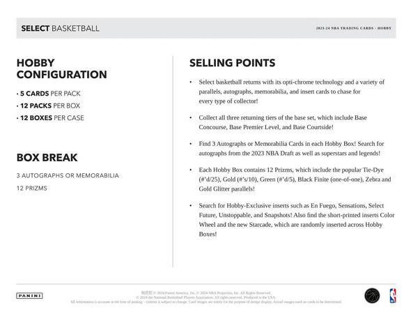 2023-24 Panini Select Basketball Hobby Box (Pre-Order)