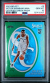 2023-24 Panini Select Victor Wembanyama Select Certified Green Prizm #3 PSA 10