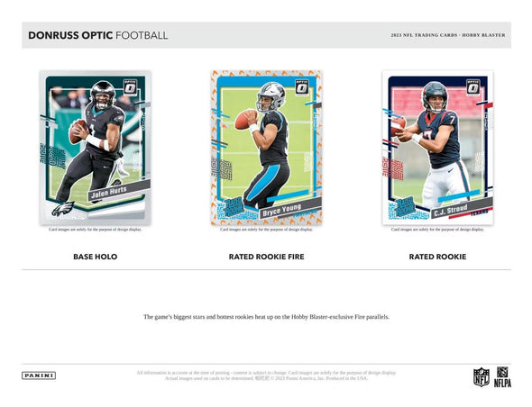 2023 Panini Donruss Optic Football Hobby Blaster Box (Blue Scope Parallels)