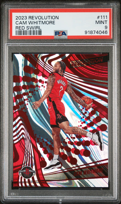 2023-24 Panini Revolution-Cam Whitmore Red Swirl #'d 058/199 #111 PSA 9