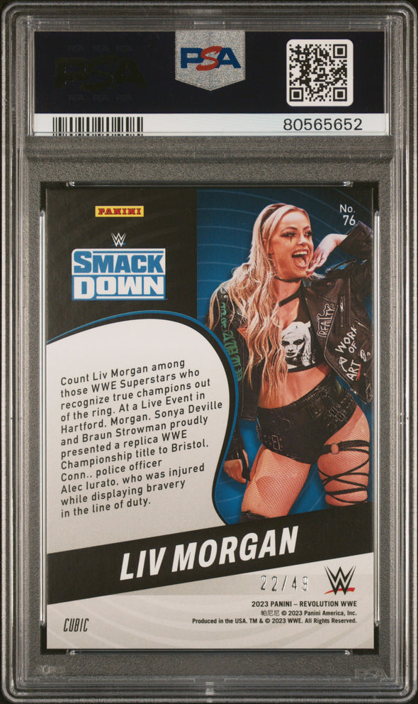 2023 Panini Revolution WWE-Liv Morgan Cubic #76 #'d 22/49 PSA 9