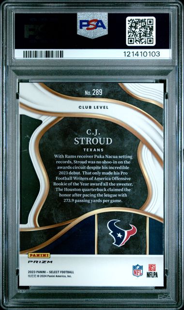 2023 Select CJ Stroud Club Level #289 Die-Cut Silver Prizm PSA 9