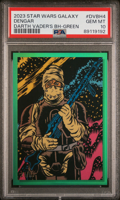 2023 Topps Chrome Star Wars Galaxy-Dengar #DVBH4 Green PSA 10