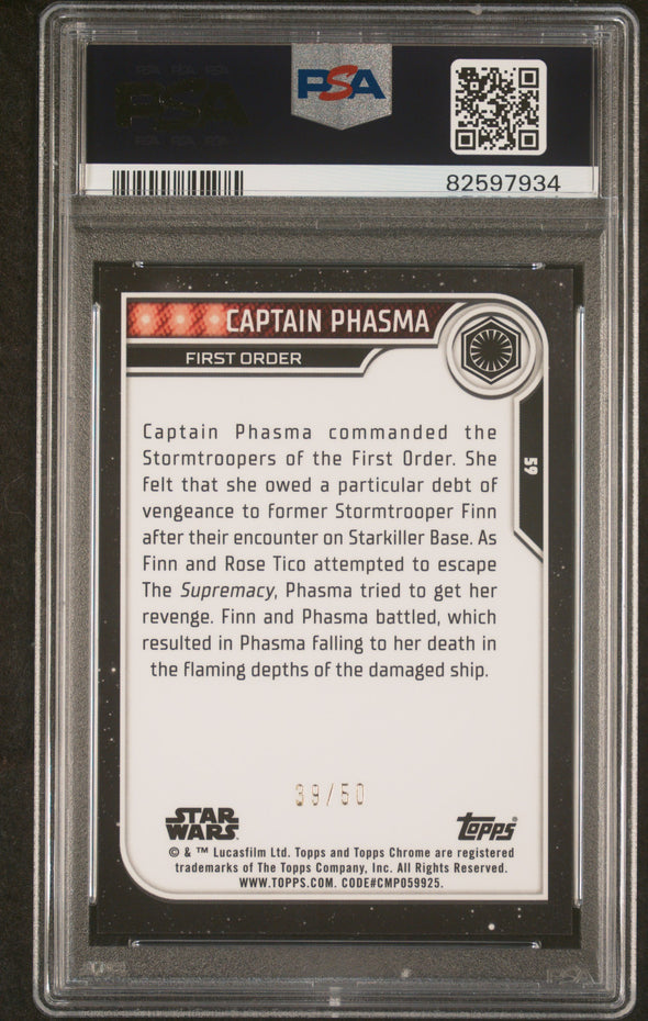 2023 Topps Chrome Star Wars Captain Phasma Gold Refractor #'d 39/50 #59 PSA 10