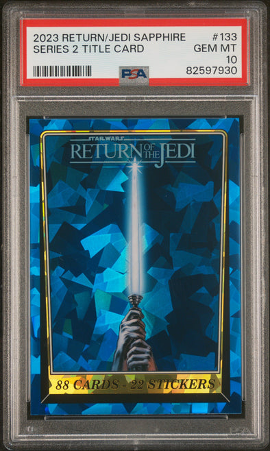 2023 Topps Star Wars Sapphire ROTJ Series 2 Title Card # 133 PSA 10