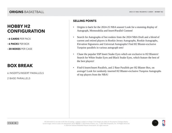 2024-25 Panini Origins Basketball H2 Box