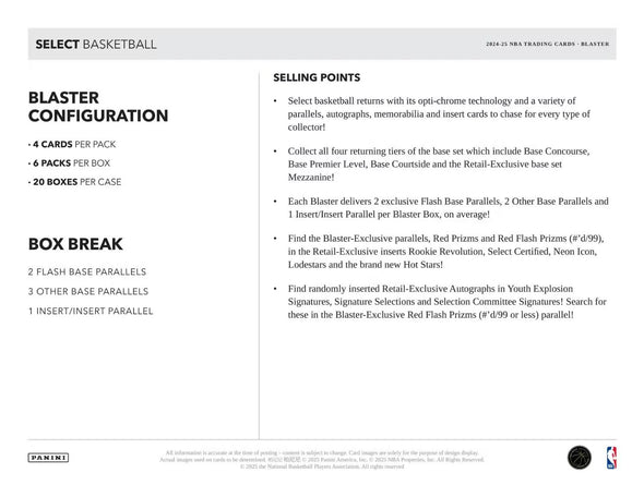 2024-25 Panini Select Basketball Blaster Box (Flash Prizms)