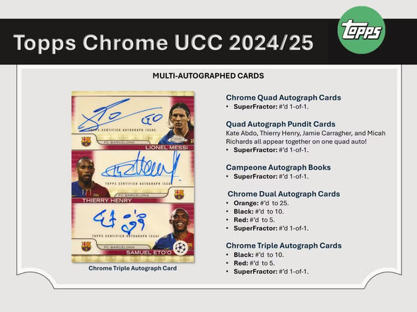 2024-25 Topps Chrome UEFA Club Competitions Soccer Blaster Box