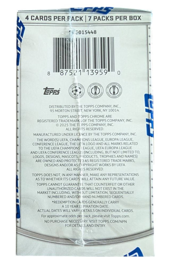 2024-25 Topps Chrome UEFA Club Competitions Soccer Blaster Box