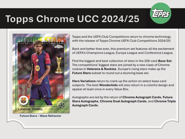 2024-25 Topps Chrome UEFA Club Competitions Soccer Blaster Box