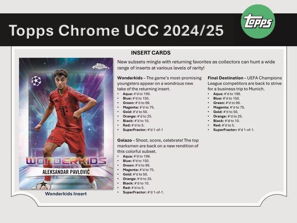 2024-25 Topps Chrome UEFA Club Competitions Soccer Blaster Box