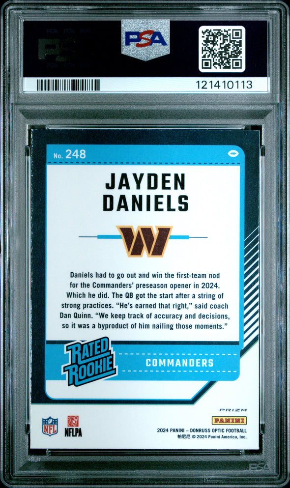 2024 Panini Donruss Optic Jayden Daniels Green Velocity #248 PSA 10