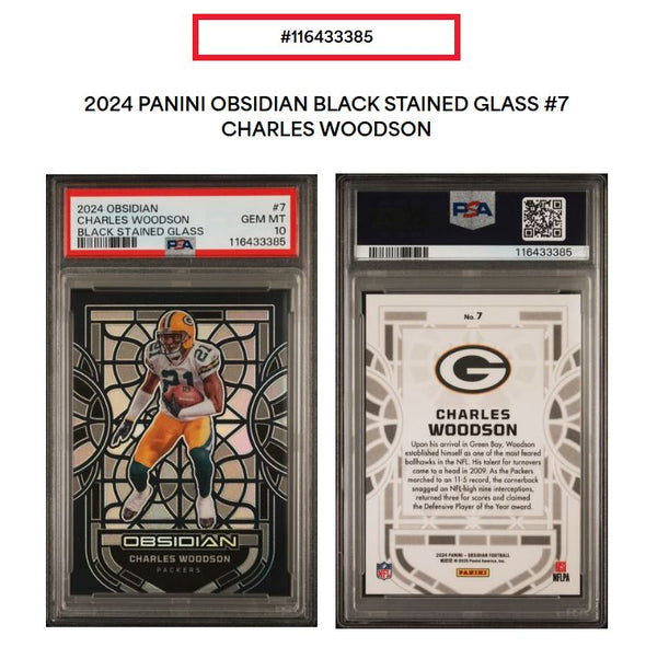 2024 Obsidian-Black Stained Glass-Charles Woodson #7 PSA 10