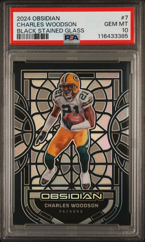 2024 Obsidian-Black Stained Glass-Charles Woodson #7 PSA 10