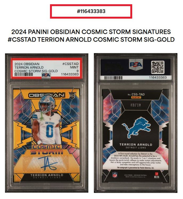 2024 Obsidian-Terrion Arnold-Cosmic Storm Signatures Gold #CSSTAD PSA 9