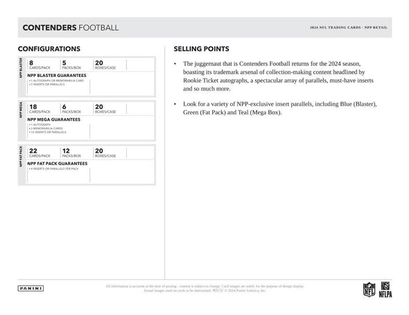 2024 Panini Contenders Football Blaster Box