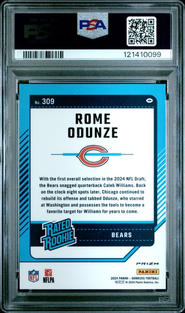 2024 Donruss Rome Odunze #309 Optic Preview Pink PSA 10