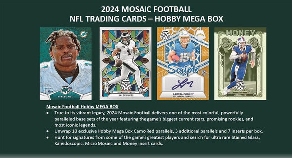 2024 Panini Mosaic Football Hobby Mega Box (Camo Red)