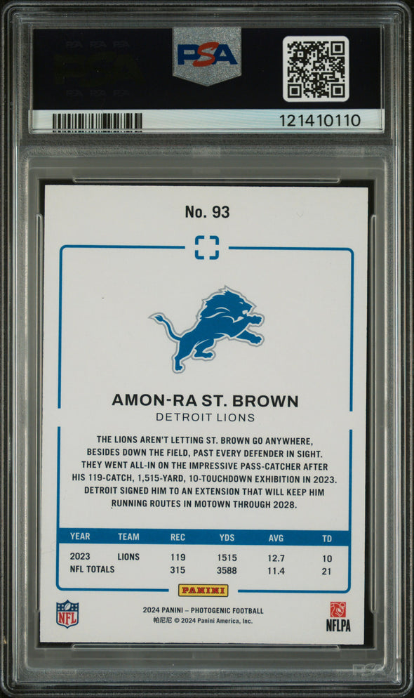 2024 Photogenic Amon-Ra St. Brown #93 Silver PSA 9