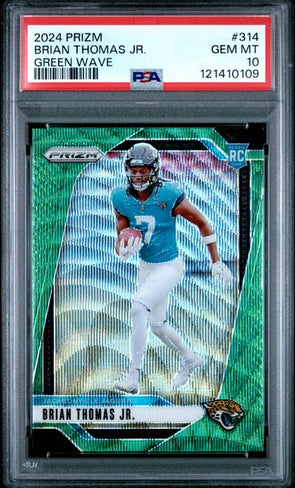 2024 Prizm Brian Thomas Jr. #314 Green Wave PSA 10