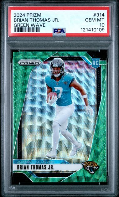 2024 Prizm Brian Thomas Jr. #314 Green Wave PSA 10