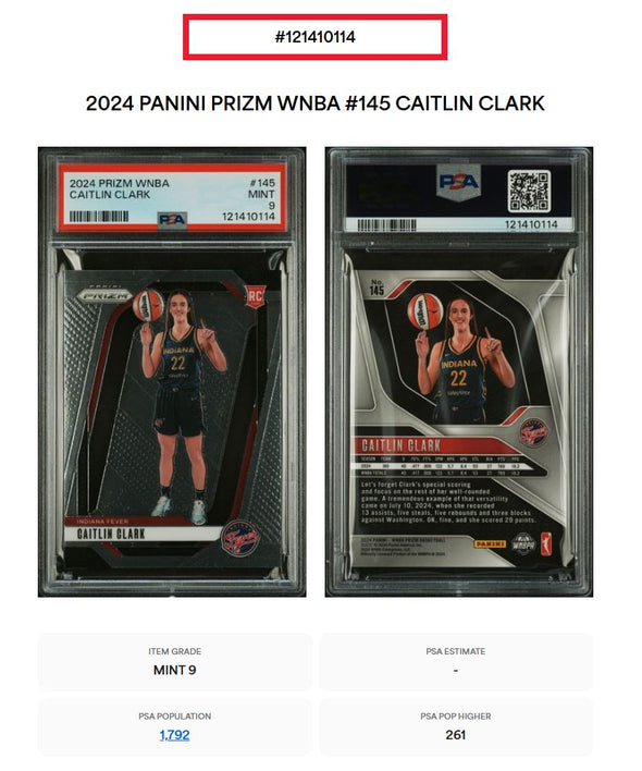 2024 Prizm WNBA Caitlin Clark #145 Silver PSA 9