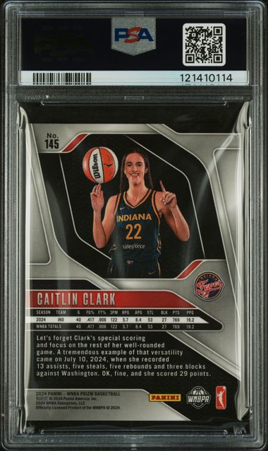 2024 Prizm WNBA Caitlin Clark #145 Silver PSA 9