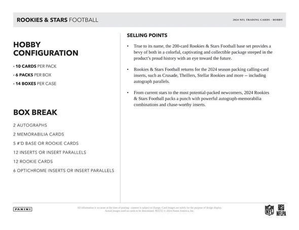 2024 Panini Rookies & Stars Football Hobby Box