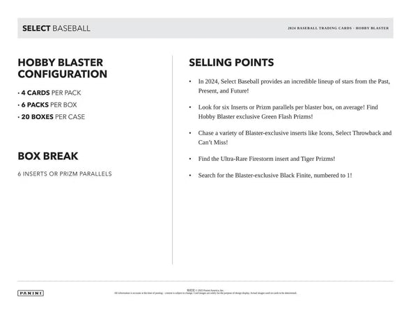 2024 Panini Select Baseball Hobby Blaster Box