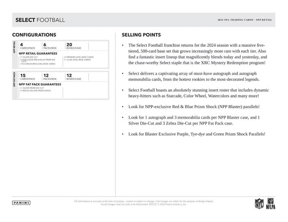 2024 Panini Select Football Blaster Box (Red & Blue Prizms)